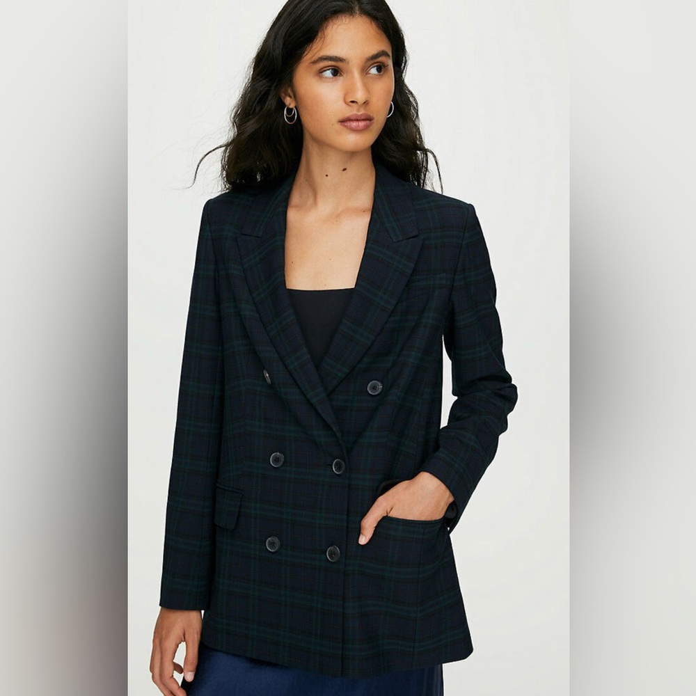 Aritzia plaid blazer